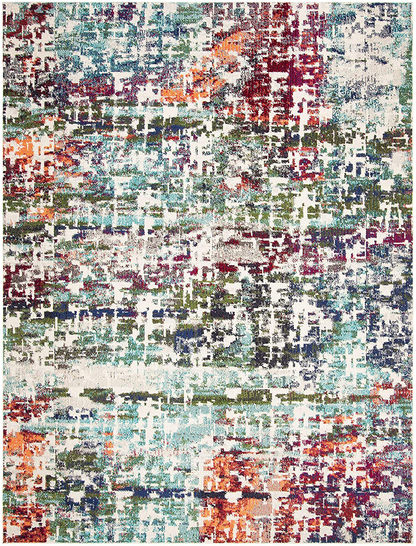 Safavieh Madison Collection MAD469B Modern Abstract Non-Shedding Stain Resistant Living Room Bedroom Runner, 2'2" x 10' , Cream / Blue