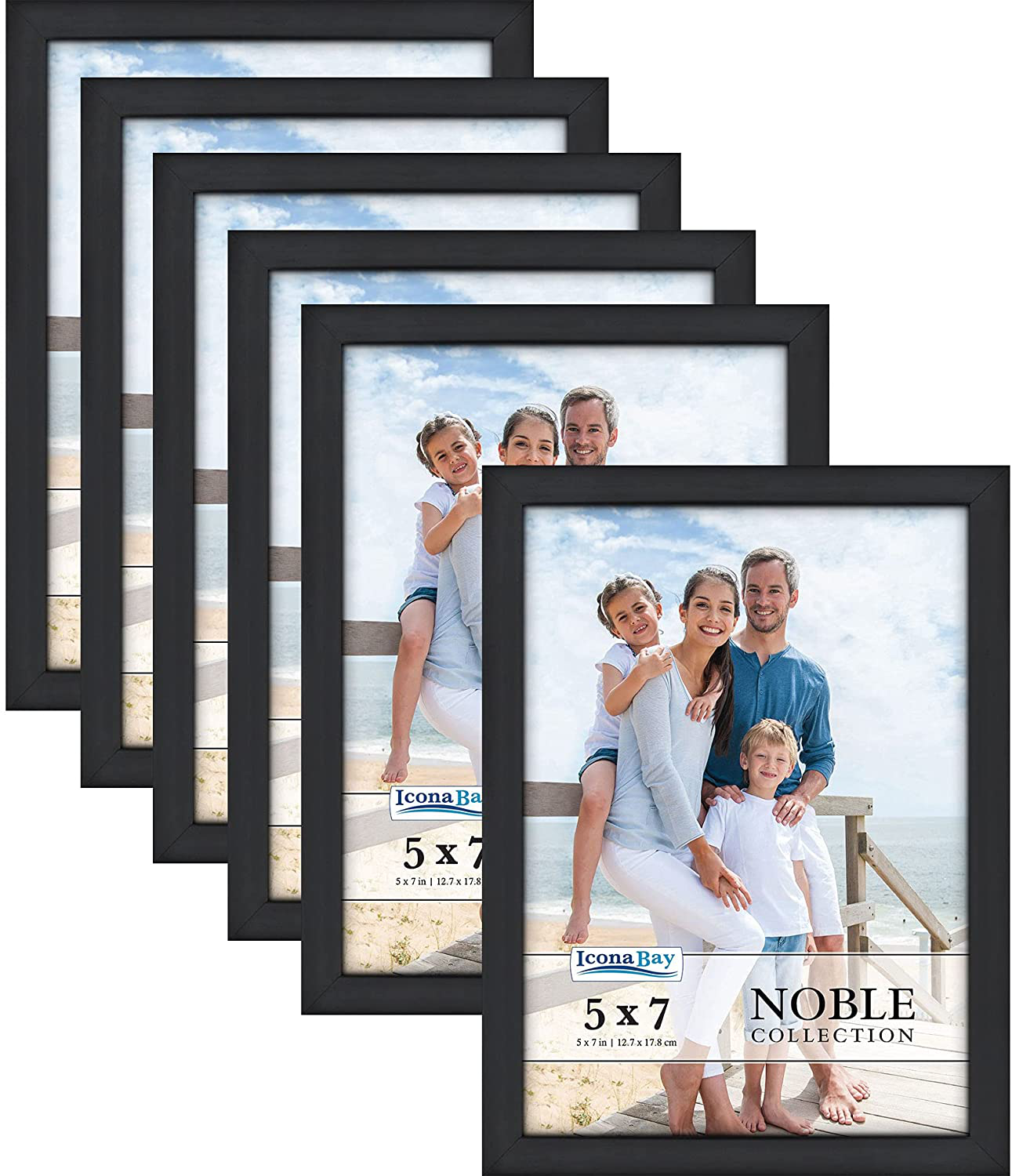 Icona Bay 8x10 Picture Frames (Silver, 6 Pack), Modern Professional Frame Set, Noble Collection