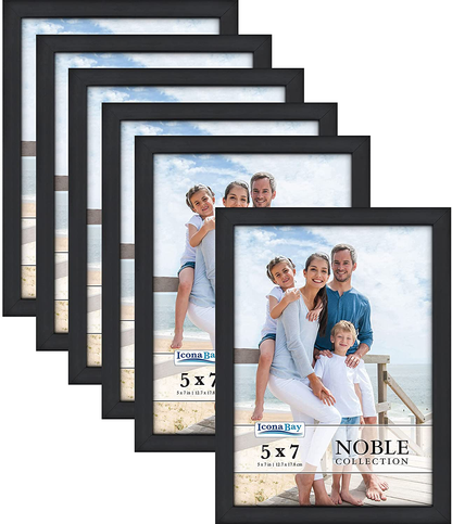 Icona Bay 8x10 Picture Frames (Silver, 6 Pack), Modern Professional Frame Set, Noble Collection
