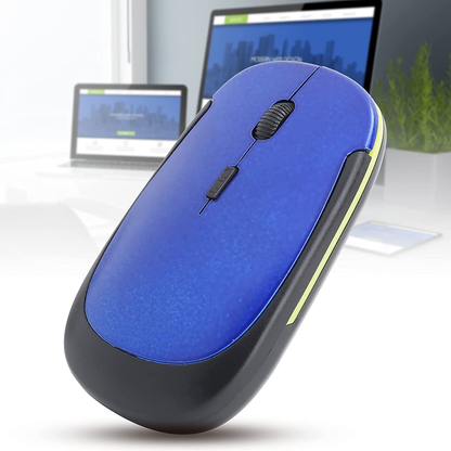 Wireless Mouse 2.4G Wreless Frequency Hopping Adjustable Optical USB Receiver Notebook Computer Accessories 1600dpi Silent Micro Motion Design Lightweight and Portable(Blue)