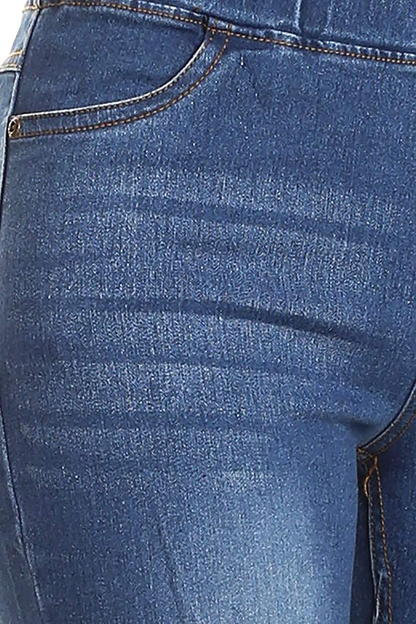 Jvini Women's Pull-On Ripped Destroyed Stretch Skinny Denim Jeggings Regular-Plus Size