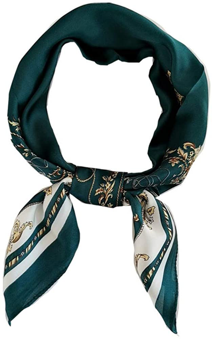 FONYVE Silk Feeling Scarf Medium Square Satin Head Scarf for Women 27.5 × 27.5 inches