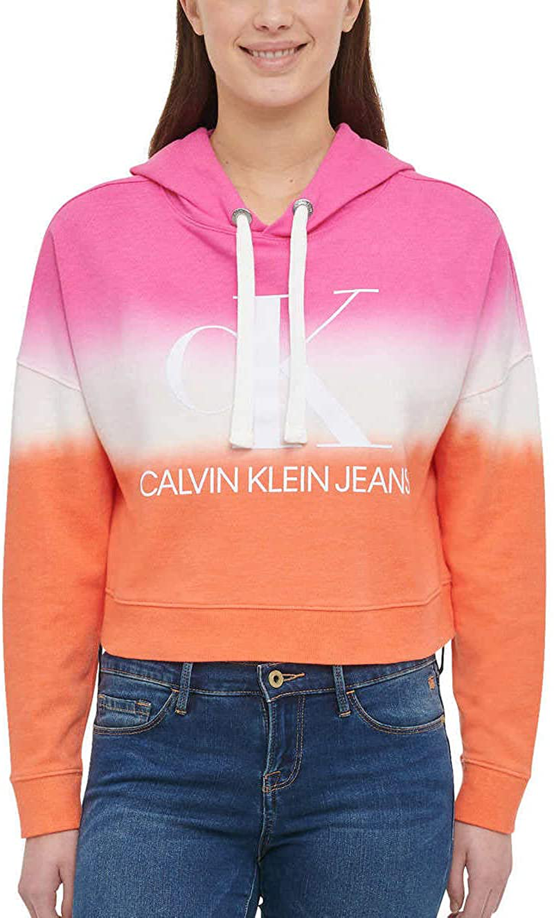 Calvin Klein Jeans Womens Monogram Logo Tie Dye Block Hoodie