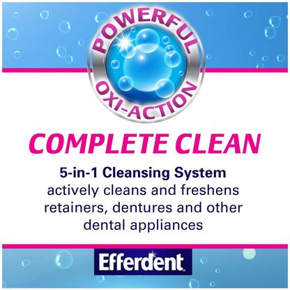 Efferdent Denture Cleanser Tablets, Complete Clean, 102 Tablets