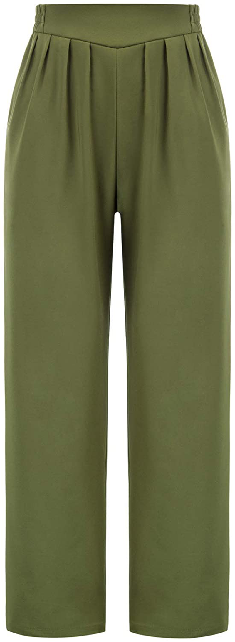 GRACE KARIN Women's Casual Work Cropped Pant Pocket High Waist Button Trouser Pants