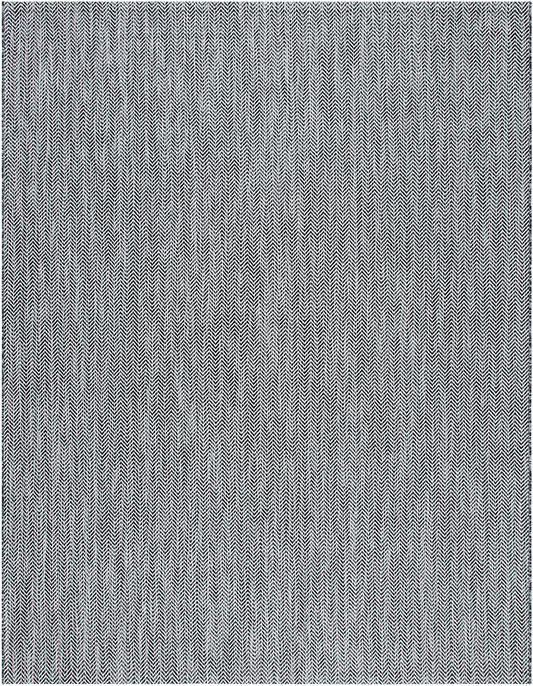 Safavieh Courtyard Collection CY8022 Indoor/ Outdoor Non-Shedding Easy Cleaning Patio Backyard Porch Deck Mudroom Area Rug, 5'3" x 5'3" Square, Black / Beige