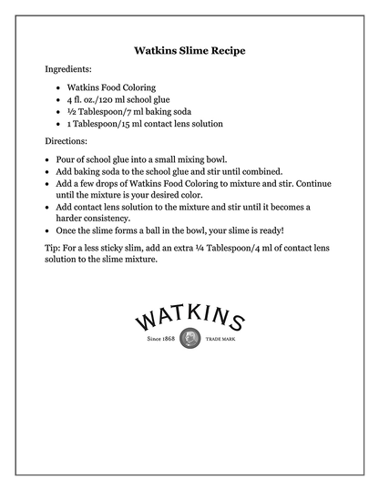 Watkins Assorted Food Coloring, 1 Each Red, Yellow, Green, Blue, Total Four .3 oz bottles