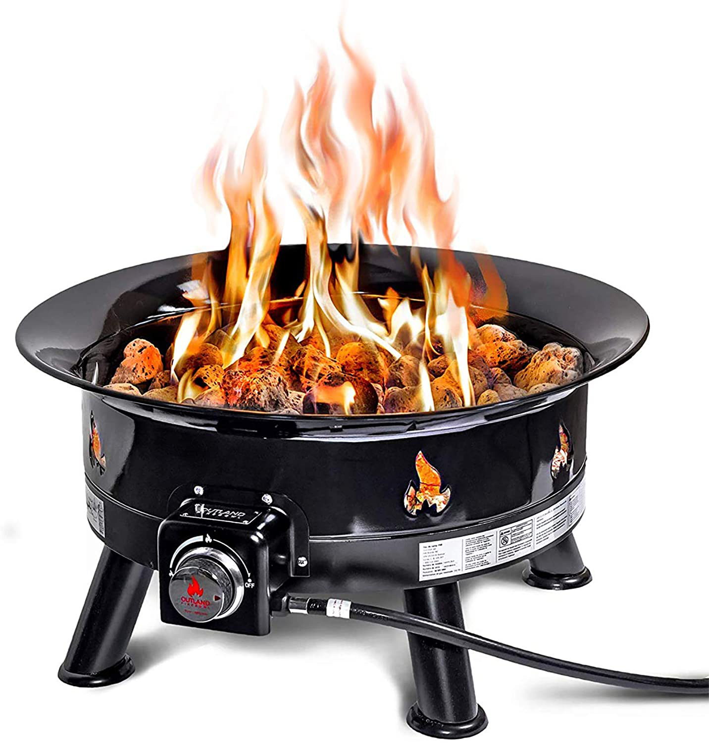 Outland Living Firebowl 883 Mega Outdoor Propane Gas Fire Pit with UV and Weather Resistant Durable Cover, 24-Inch Diameter 58,000 BTU
