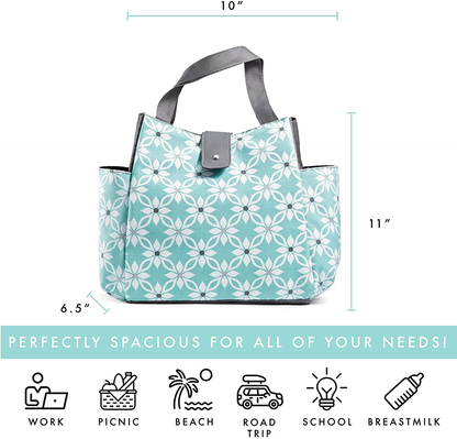 Fit + Fresh Westport Insulated Soft Liner Lunch Bag Kit, Classic Navy Dot