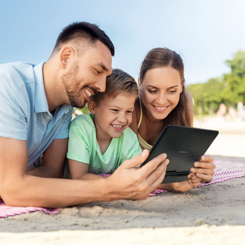9.5" Portable DVD Player with 7.5" Swivel Screen, 4-6 Hours Built-in Battery, Support SD Card/USB/Multiple Disc Formats