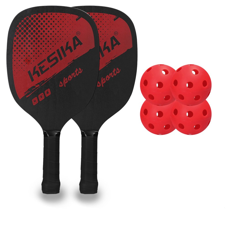 6 Piece Pickleball Paddle Set with 4 Pickleball Balls and Carrying Bag