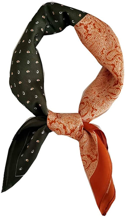 FONYVE Silk Feeling Scarf Medium Square Satin Head Scarf for Women 27.5 × 27.5 inches