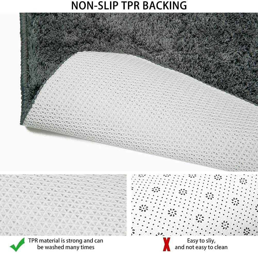 Bathroom Rug Mat Non Slip Bath Mat Machine Washable Dry Comfortable Floor Carpet Extra Absorbent and Soft