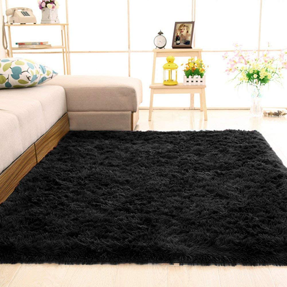 Merelax Soft Modern Indoor Large Shaggy Rug for Bedroom Livingroom Dorm Kids Room Home Decorative, Non-Slip Plush Fluffy Furry Fur Area Rugs Comfy Nursery Accent Floor Carpet 5x8 Feet, Brown