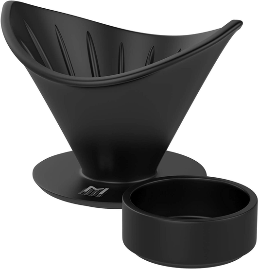 MAVO Coffee Dripper Pour Over Coffee Maker - Ceramic, Slow Brewing Coffee Accessories for Cafe, Home, Restaurants - Wing Design for V01 V02 Filter Paper - Perfect for Pour Over