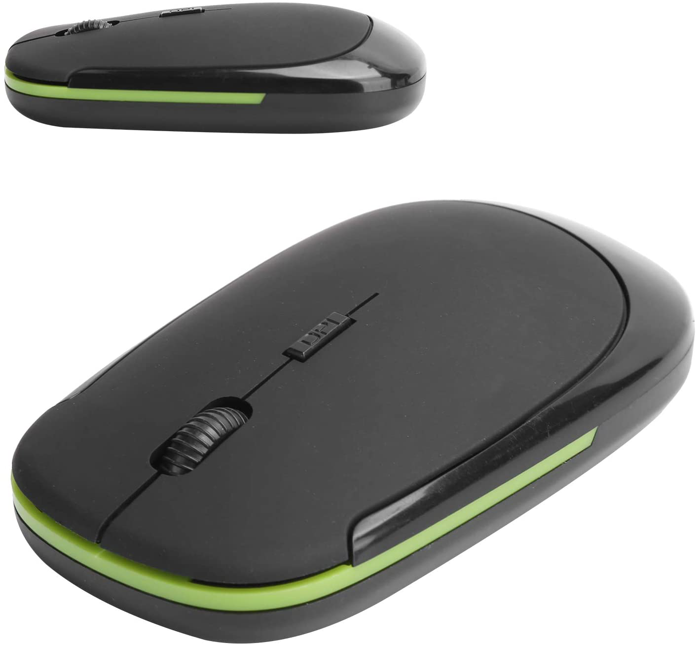 Wireless Mouse 2.4G Wreless Frequency Hopping Adjustable Optical USB Receiver Notebook Computer Accessories 1600dpi Silent Micro Motion Design Lightweight and Portable(Black)