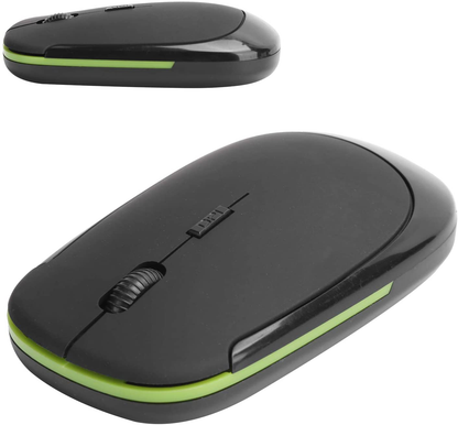 Wireless Mouse 2.4G Wreless Frequency Hopping Adjustable Optical USB Receiver Notebook Computer Accessories 1600dpi Silent Micro Motion Design Lightweight and Portable(Black)