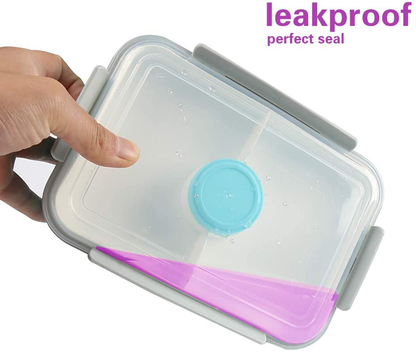 Shopwithgreen Set of 3 Salad Food Storage Container To Go, 47-oz Bento Box with Removable Tray & Dressing Pots, for Lunch, Snacks, School & Travel - Food Prep Storage Containers with Lids