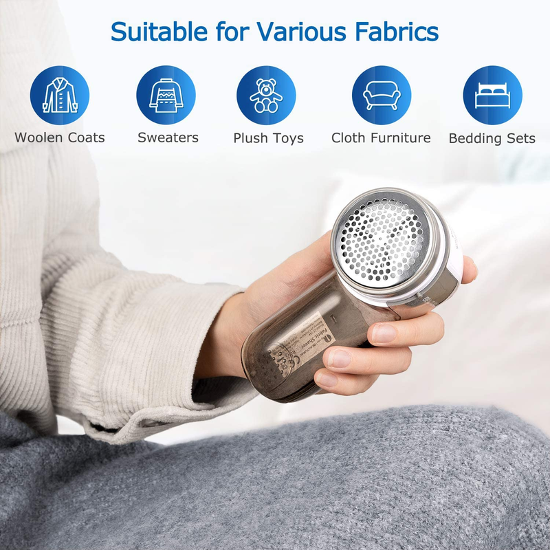 Fabric Shaver and Lint Remove with 2-Speeds and 2 Replaceable Stainless Steel Blades