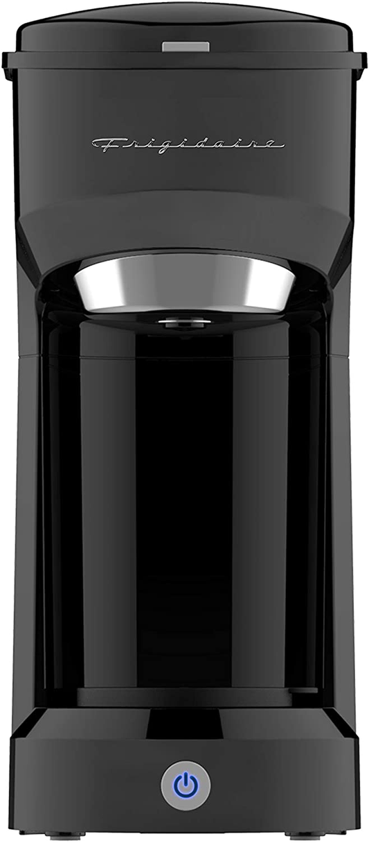 Frigidaire ECMK088-BLACK Retro Single Serve Maker, Brewer for Ground Coffee, BLACK