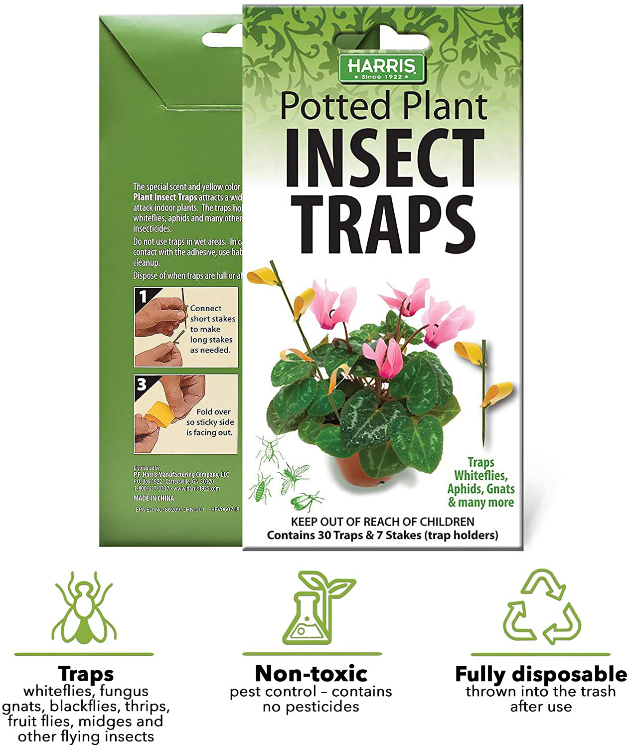 Potted Plant Insect Traps for Gnats, Aphids, Whiteflies and More