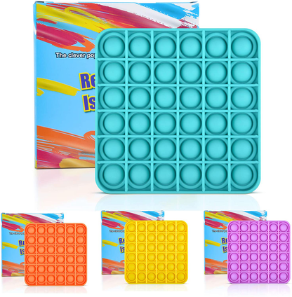 Silicone Push Pop It Fidget Toy - Sensory, Anxiety Relief Toys