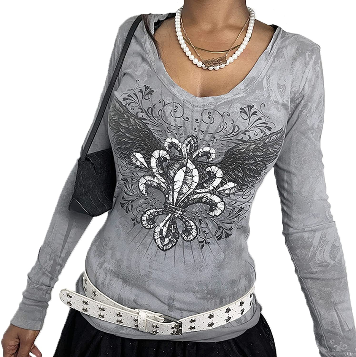 Women's Graphic Print Crop Top Vintage Punk Portrait Shirts Summer Slim Short Sleeve T Shirt Tops Y2k Fashion Clothes