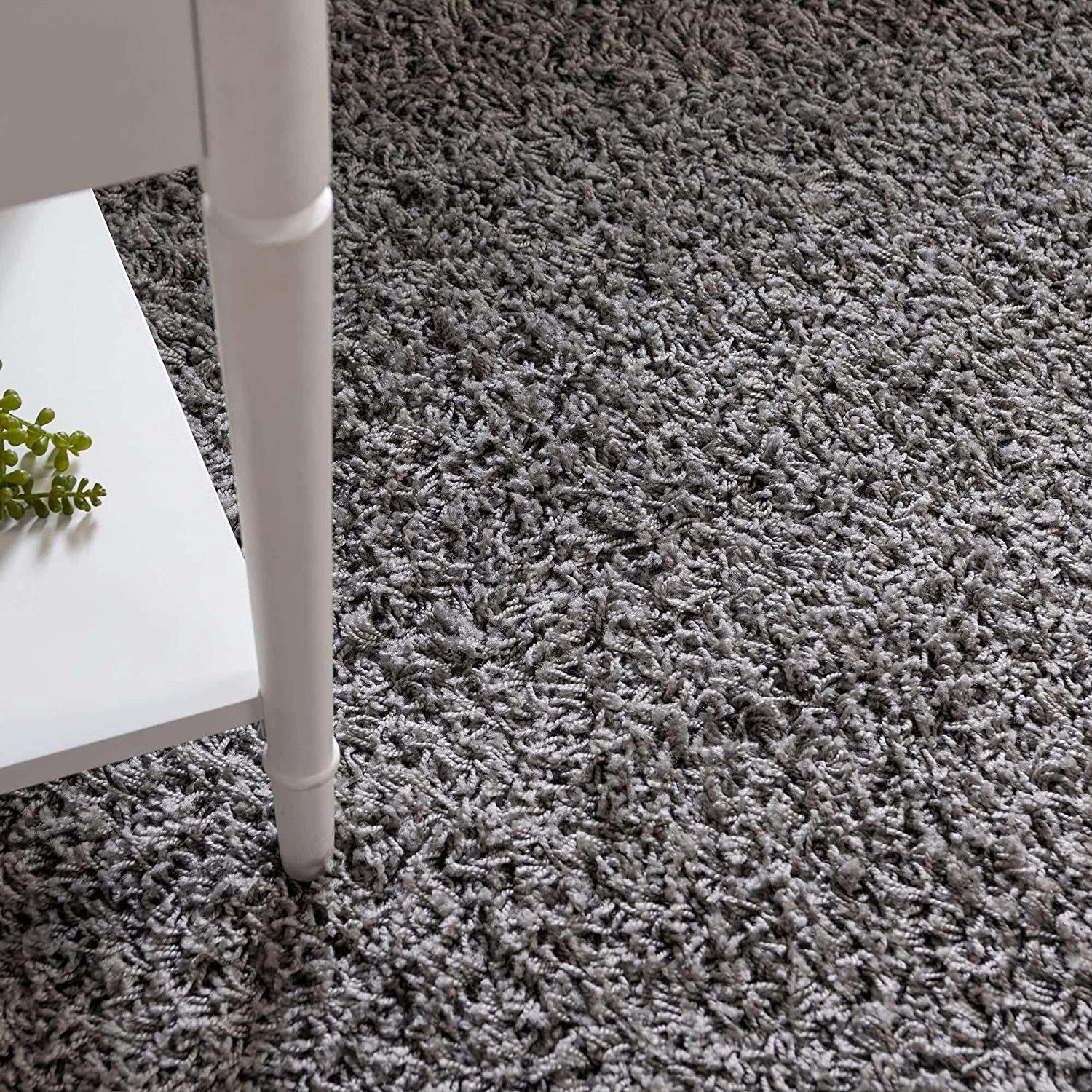 Unique Loom Solo Solid Shag Collection Area Modern Plush Rug Lush & Soft, 4' 0 x 4' 0, Cocoa