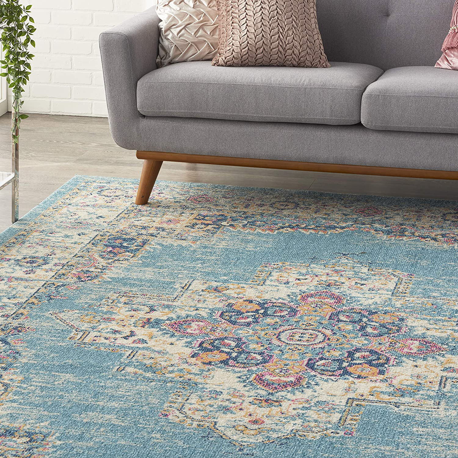 Nourison Passion Pink Boho Area Rug 2'2" x 10', Fuchsia, 10 Feet