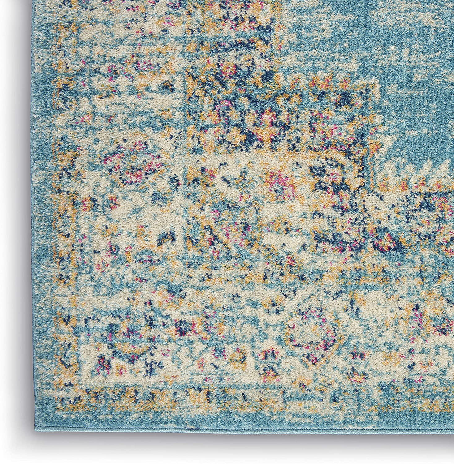 Nourison Passion 10' Runner Ivory Light Blue Area Rug , 2'2" x 10'