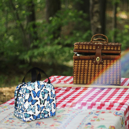 Lunch Bags for Women with Containers Butterfly Insulated Lunch Box Freezable Cooler Thermal Waterproof Women Lunch Tote Bag for Work