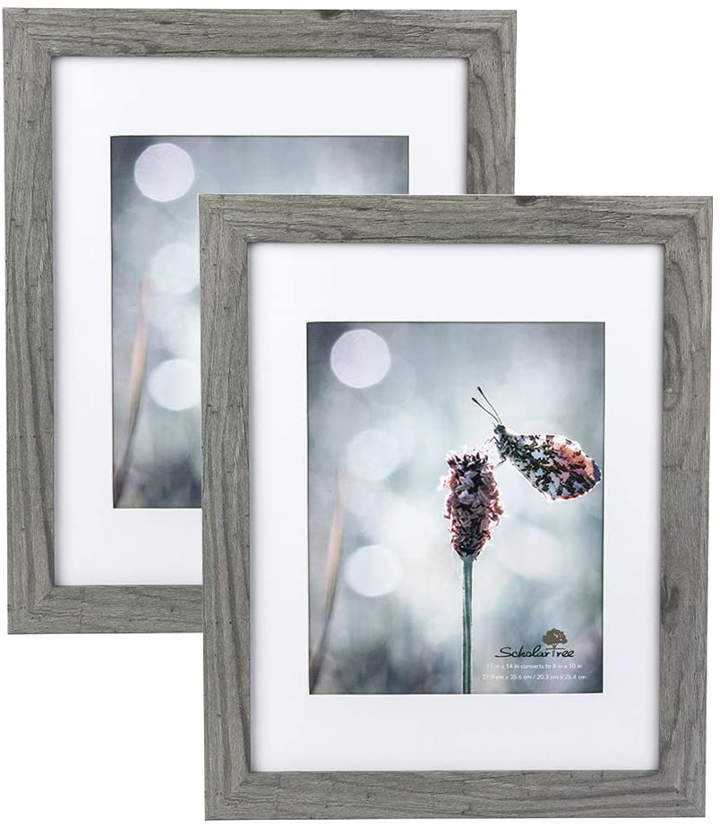 Scholartree Wooden Grey 8x10 Picture Frame 2 Set in 1 Pack