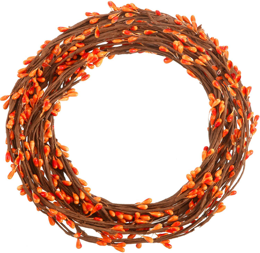 WILLBOND 64 Feet 30 Packs Ply Pip Berry Garland for Christmas Winter Indoor Outdoor Decor Head Wreaths Wedding Crowns (Orange)