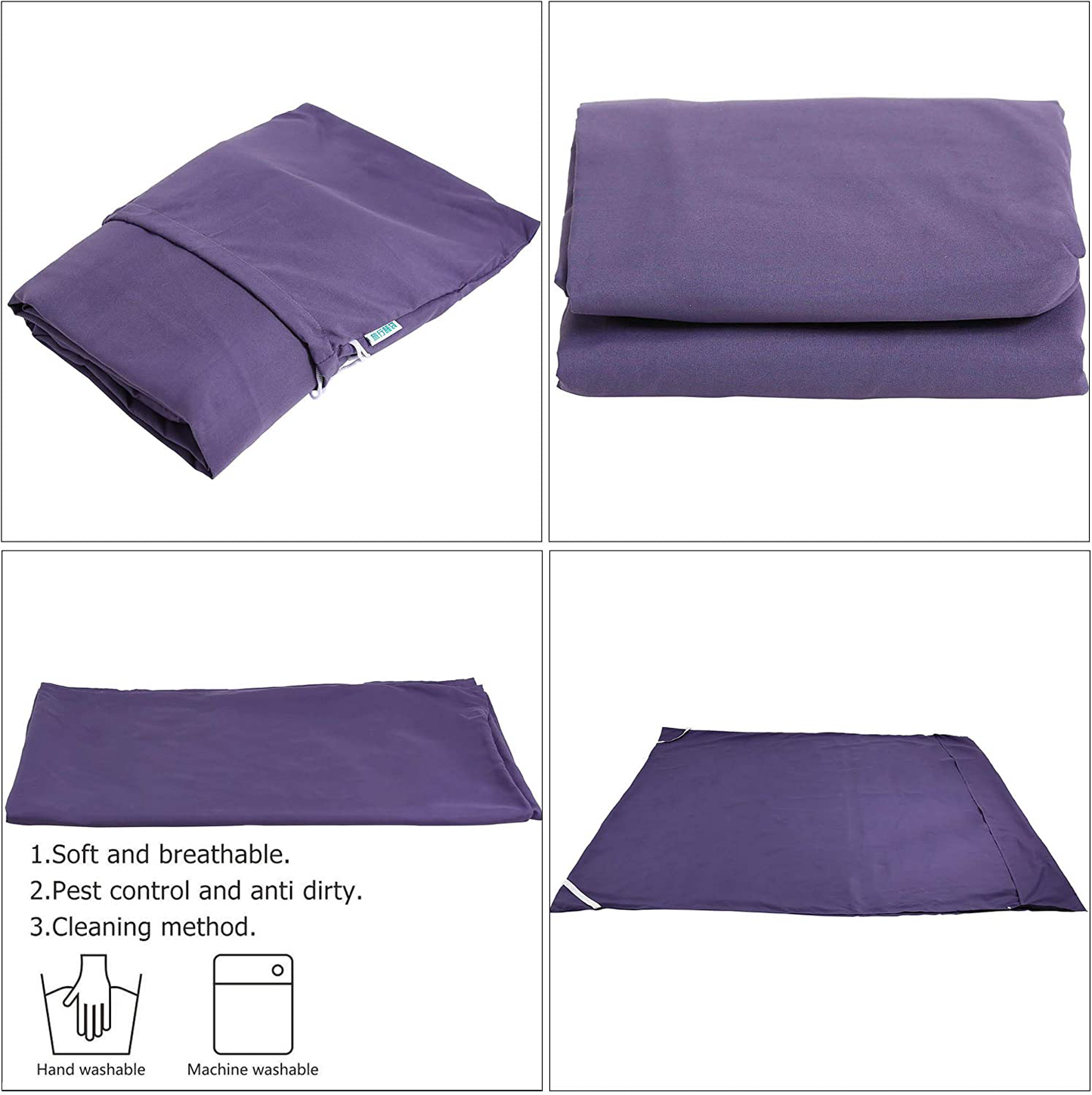 Camping Sleeping Bag Liner Lightweight Portable Clean Travel Sheet Sack for Hotel Train Trip Hiking Camping Outdoor Picnic