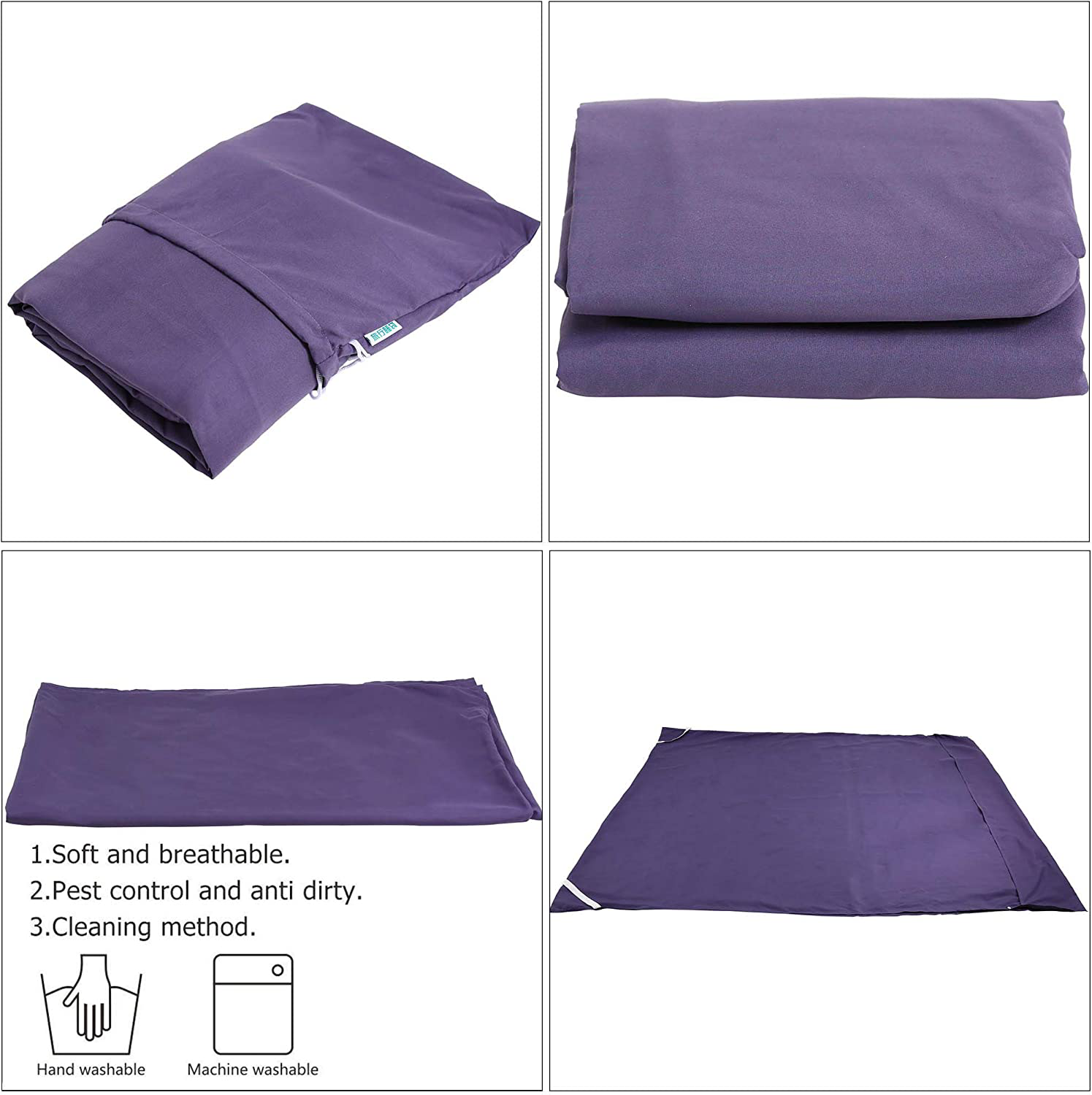 Camping Sleeping Bag Liner Lightweight Portable Clean Travel Sheet Sack for Hotel Train Trip Hiking Camping Outdoor Picnic
