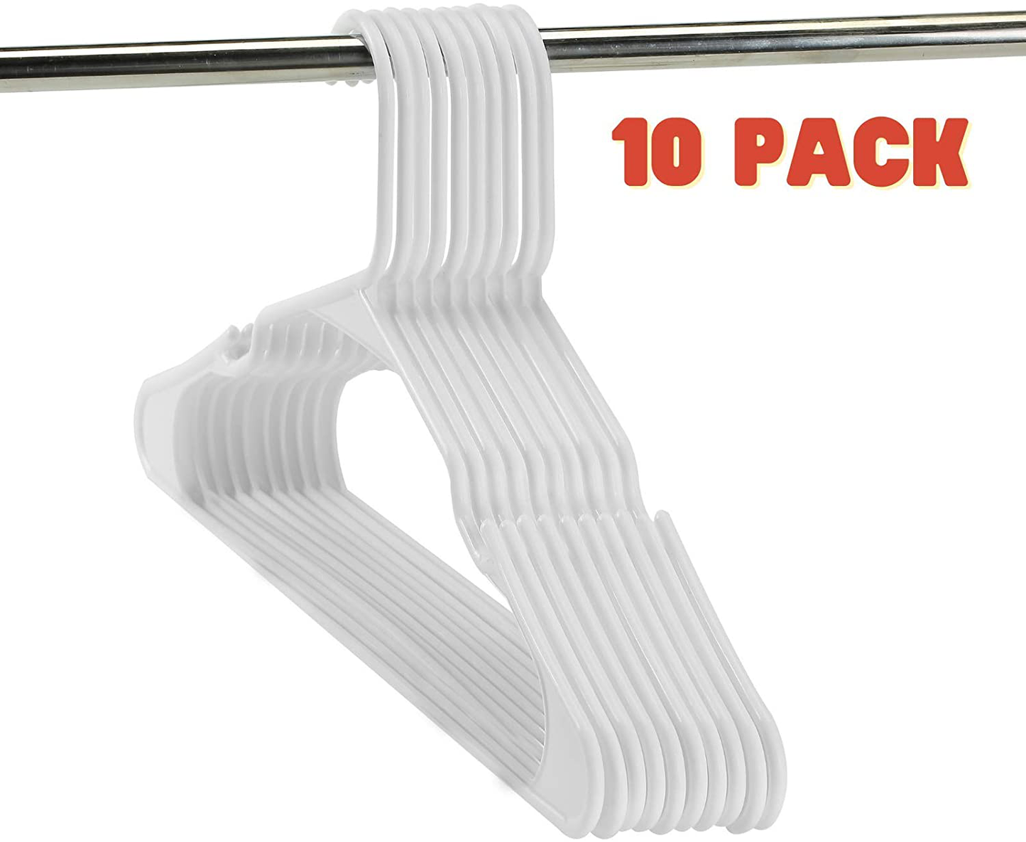 Mr. Pen- Plastic Hangers, 10 Pack, Hangers, Clothes Hangers, White Plastic Hangers, Clothing Hangers, Clothes Hangers Plastic, Hangers for Closet, Plastic Clothes Hangers, Shirt Hangers, Hangers White