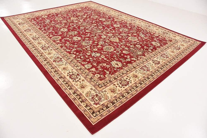 Unique Loom Kashan Traditional Floral Area Rug, 3 Feet x 16 Feet 5 Inch, Light Blue/Ivory