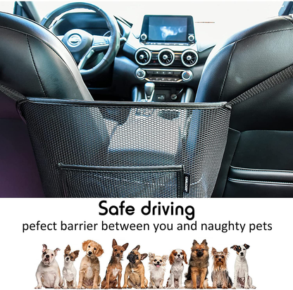 Cavalcade Car Net Pocket, Back Seat Mesh Organizer, Automotive Console Handbag Holder, Netting Pouch Storage Bag for Car, Barrier of Backseat Pet Kids, Black