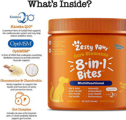 Multifunctional Supplements for Dogs - Glucosamine Chondroitin for Joint Support with Probiotics for Gut & Immune Health