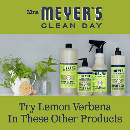 Mrs. Meyer's Clean Day Liquid Hand Soap, Cruelty Free and Biodegradable Hand Wash Formula Made with Essential Oils, Lemon Verbena Scent, 12.5 oz - Pack of 3