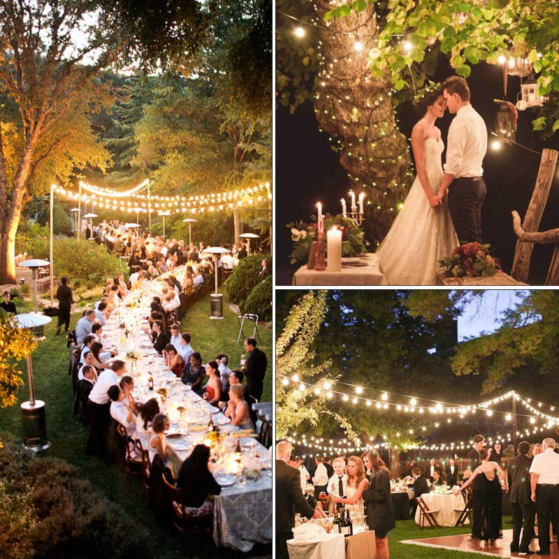 25Ft Waterproof Globe Patio Hanging Lights With 27 Edison Clear Bulbs