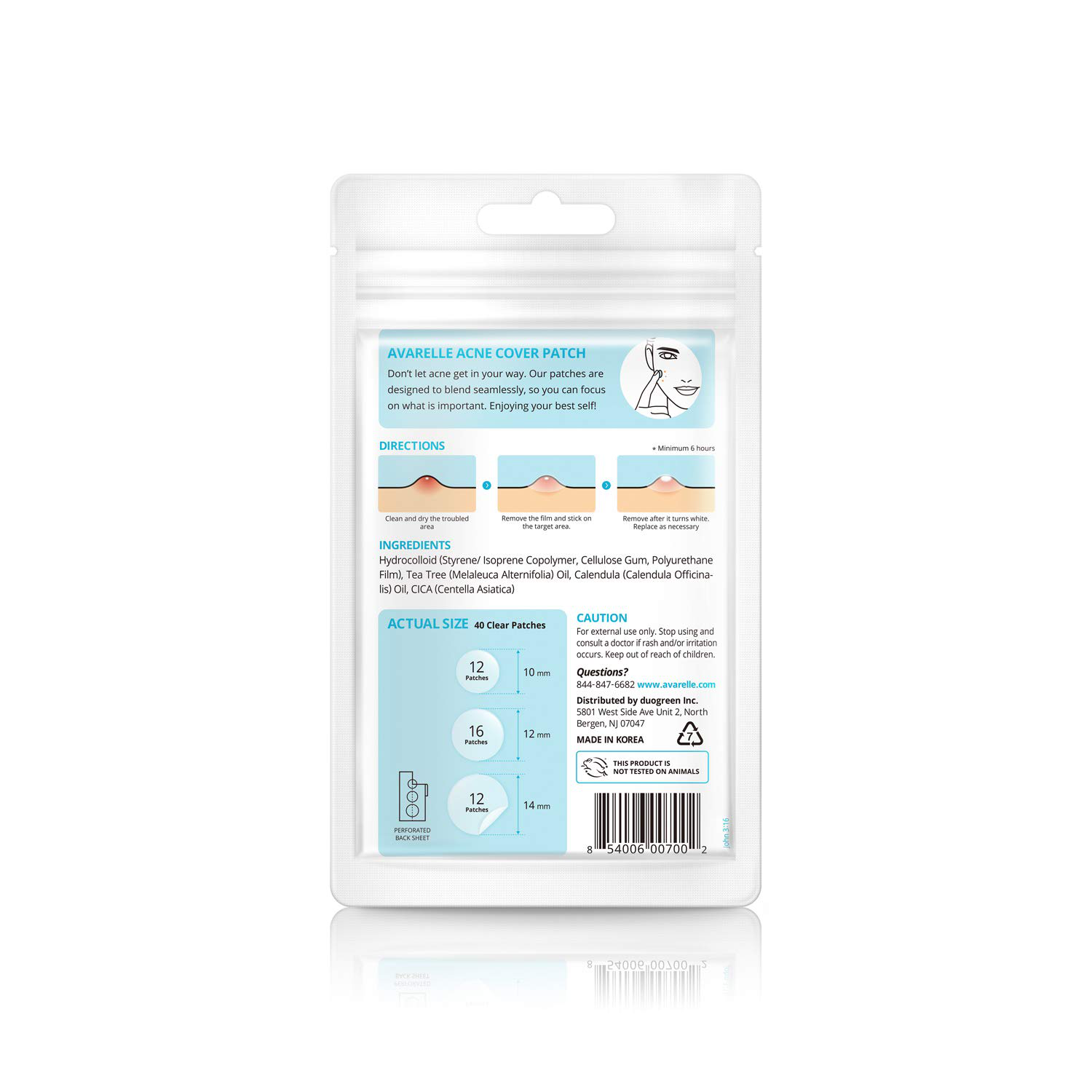 Avarelle Acne Cover Patch Frontline Support Hydrocolloid. Aloe Oil for Sensitive Skin. Certified Vegan & Cruelty-Free (SUPPORT / 40 COUNT)
