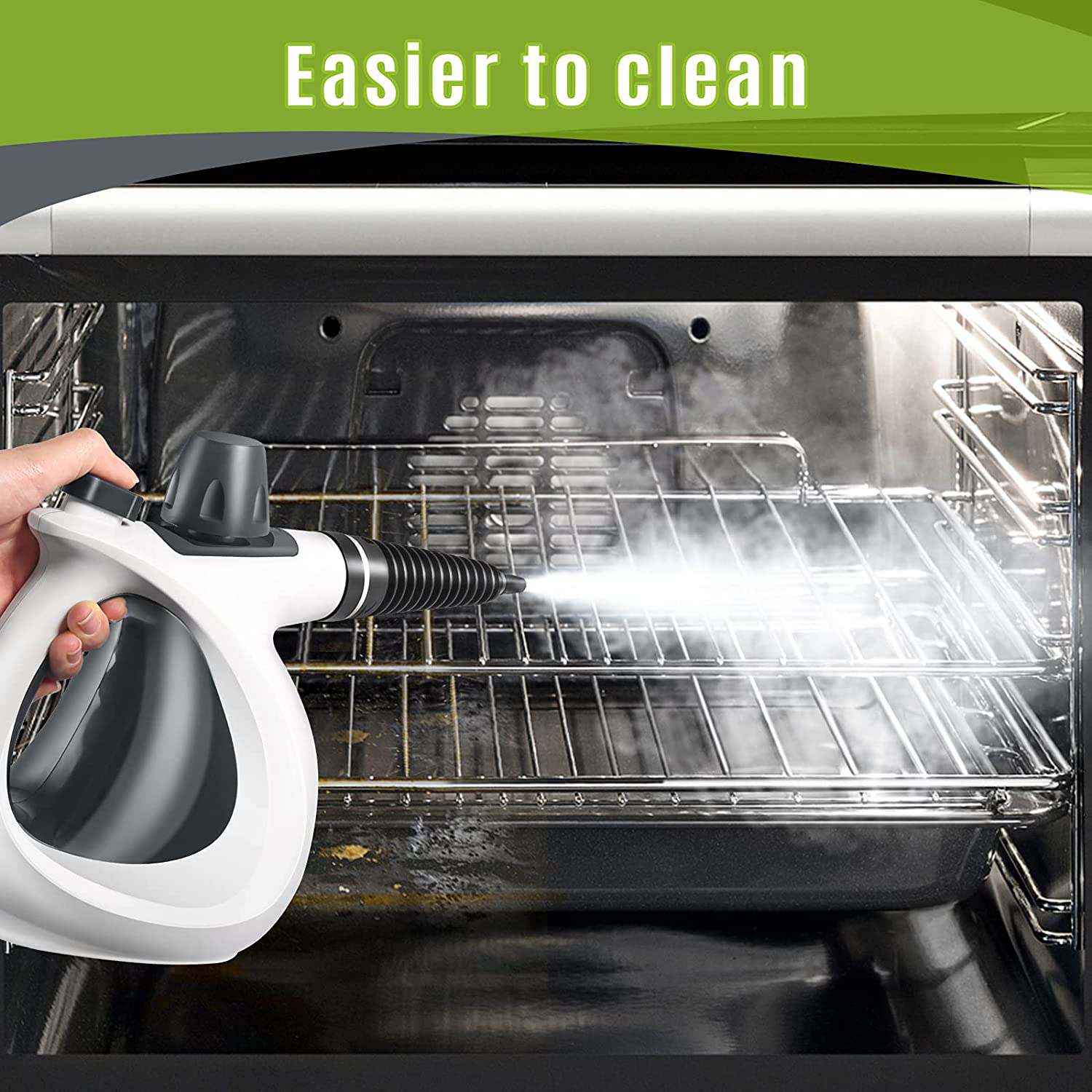 Handheld Steam Cleaner, Pressurized Steam Cleaner with 11 Piece Accessory Set for Home Use, Multi-Surface All Natural Steamer for Cleaning Carpet