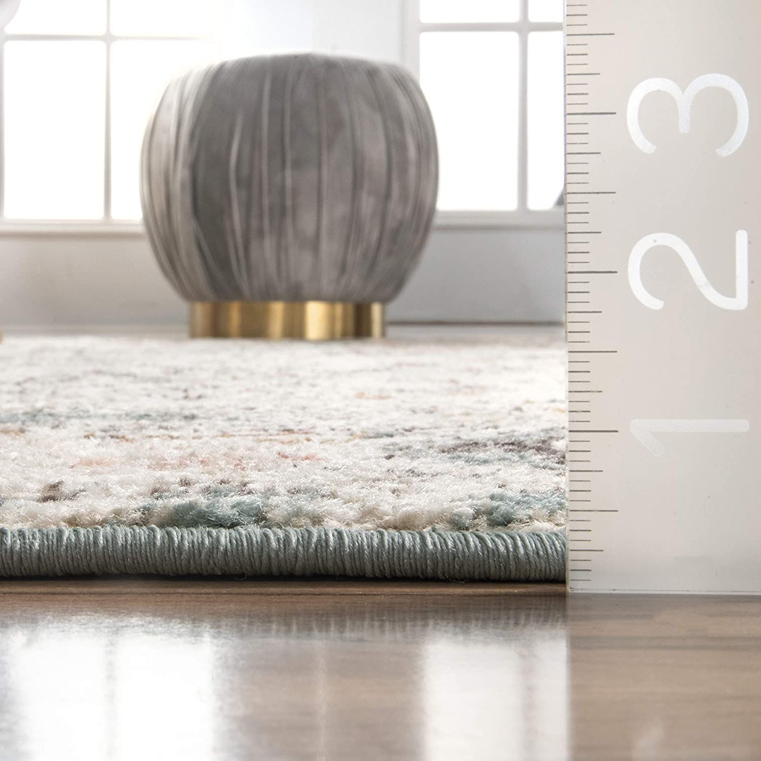 nuLOOM Rose Persian Vintage Area Rug, 6' 7" Square, Beige