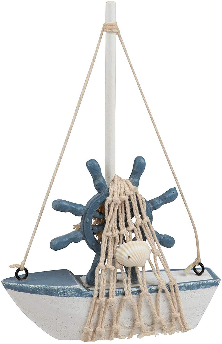 Miniature Sailing Boat Model, Nautical Home Decor (4.4 x 6.8 x 1.25 in, 4 Piece Set)