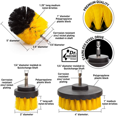 8 Piece Drill Brush And Scouring Pad Attachment Set 