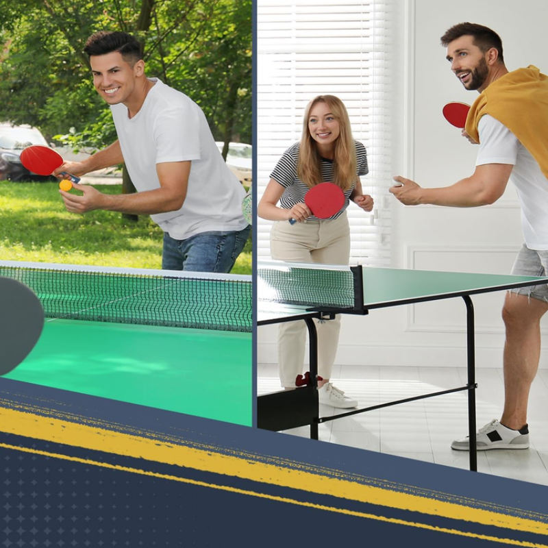 Glymnis Ping Pong Paddles Set Table Tennis Rackets with Balls, Storage Case for Indoor Outdoor Table Tennis Paddle Game Accessories