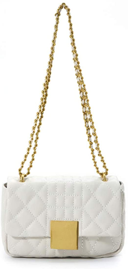 Women's Quilted Purses and Handbags Genuine Leather Quilted Chain Purse Shoulder Bag Small Crossbody Bag Purse