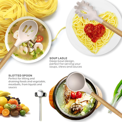14 Piece Silicone Cooking Utensils Kitchen Utensil Set