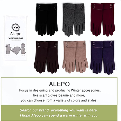 Women's Touchscreen Texting Fleece Lined Windproof Driving Gloves